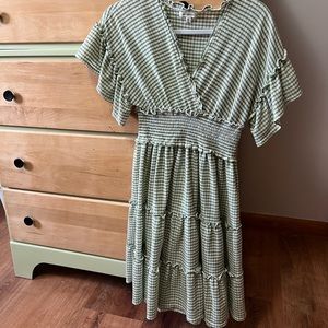 Green gingham dress
